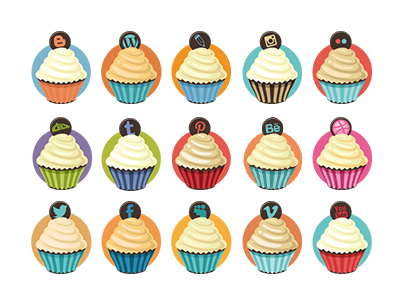 Cupcakes Social Media Icons